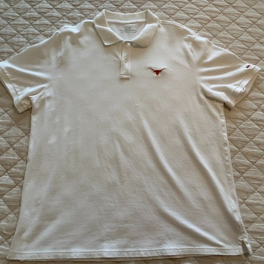 Men's Vineyard Vines Longhorn Polo Shirt Short Sleeve Size L